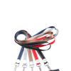 Doppel-Karten-Ausweishalter Echtes Leder Ausweis-Lanyard Namensschild Karabiner-Stil Schlüsselanhänger Clips Rollen Rückholfeder Gürtelclip Bürobedarf
