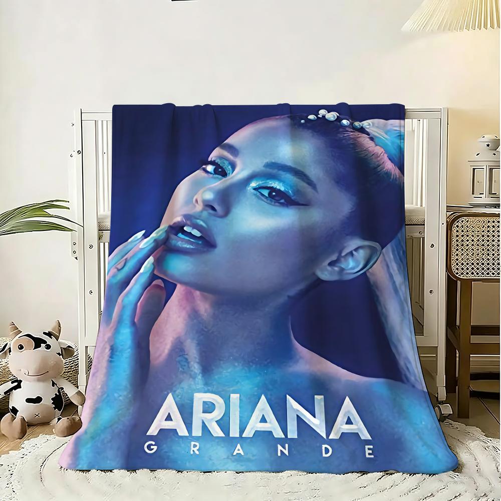 Pop Singer Ariana Grande Throw 240G Flannel Blanket Lightweight Soft Skin-Friendly Summer Thin Throw Blanket