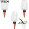 3pcs Plant Self Watering Globes Plastic Water Bulbs Top Fill Plant Watering Devices System Slow Release Terracotta Water Spikes Stakes for Indoor