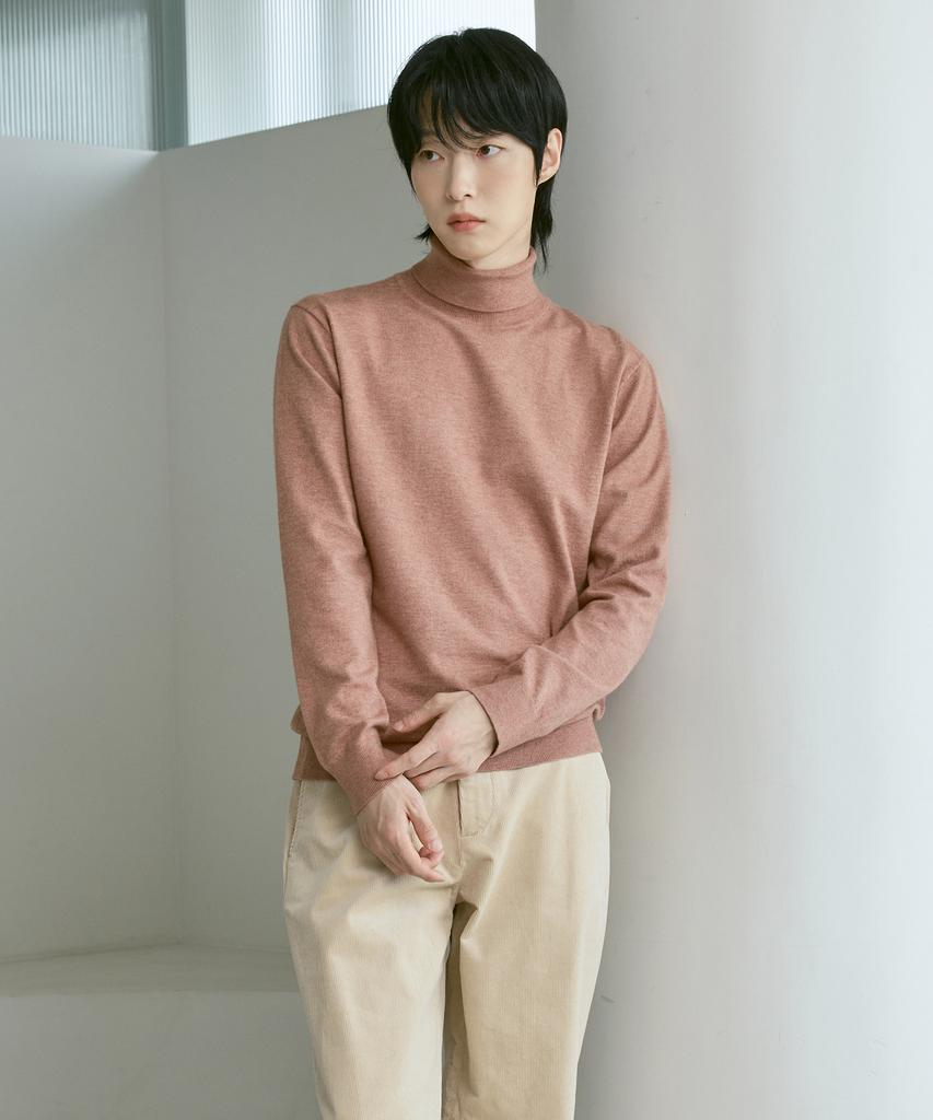 210EDIT Men'S Cashmere Blended Turtleneck Knit [Melan Coral]_Zz4Sw012
