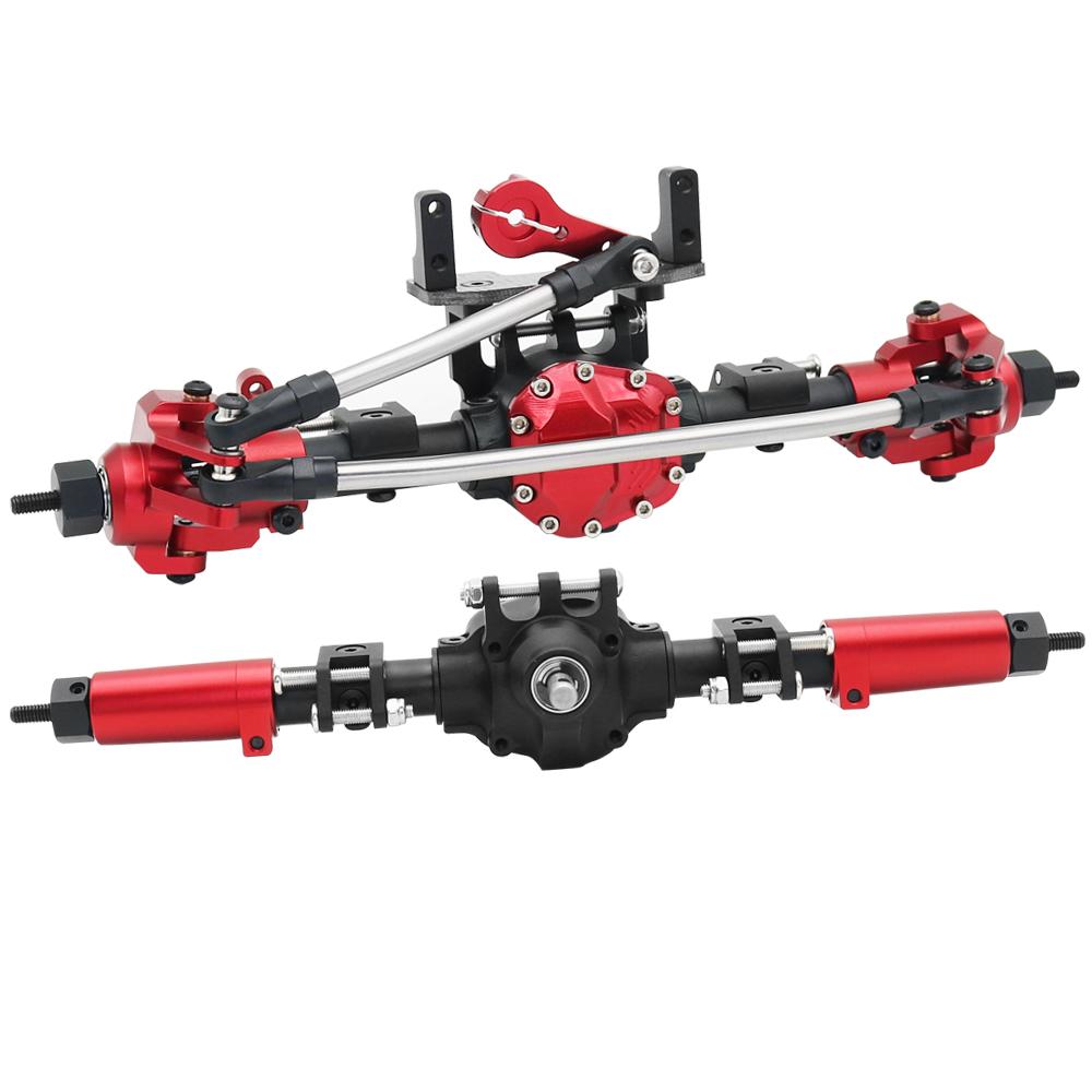 SCX10 II Aluminum Alloy CNC Front Rear Axle Set 30T/8T for 1/10 RC Crawler Axial AR44 90047 90046 AX90060 Builders Kit Upgrade