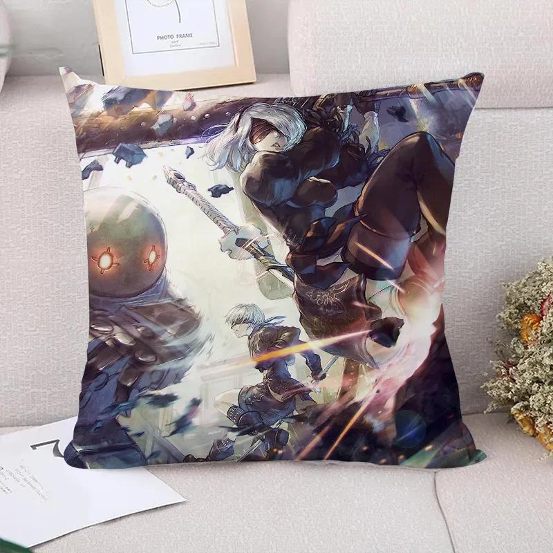 Decorative Pillowcase  Nier Automata Fall Decor Sofa Cushions Cushion Cover X Covers for Bed Pillows Pillow Cases