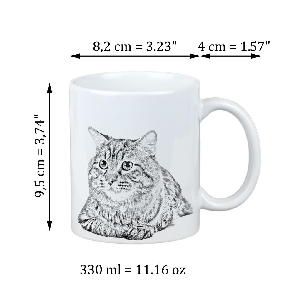 Kurilian Bobtail - Cup with a Cat, Cute Cup with Graphics, a Gift with Your Photo from the Art-Dog Brand