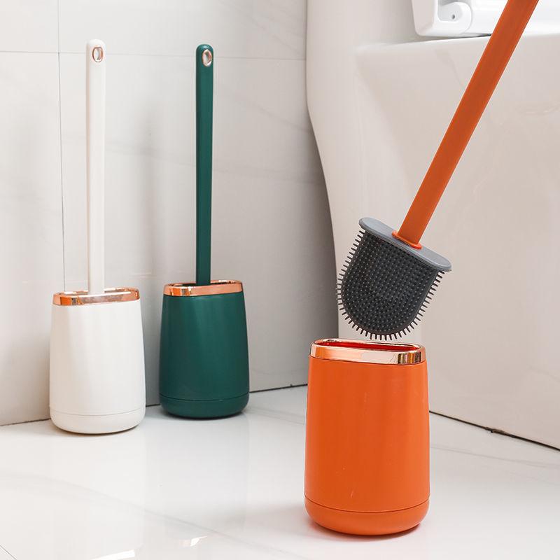 Toilet Brush Silicone No Dead Angle Washing Toilet Artifact Brush Household Bathroom Cleaning Set