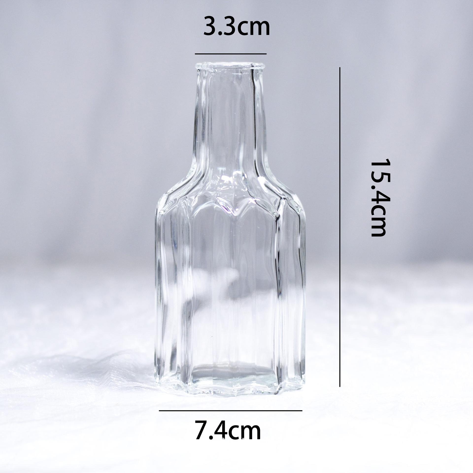 Nordic Retro Glass Vase - Mini Decorative Hydroponic Bottle for Living Room Decor