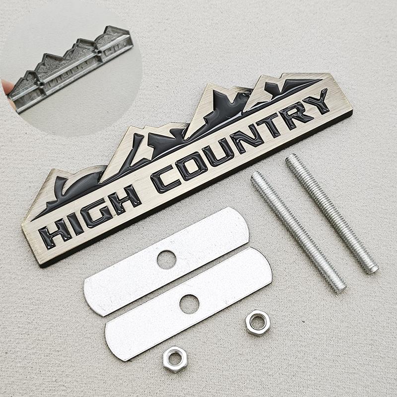 HIGH COUNTRY 3D Zinc Alloy Car Sticker Badge Suitable For Chevrolet Jeep Dodge Ford Modified Snow Mountain Metal Car Logo