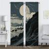 Home Interior Curtains 2 Pieces Horse Blackout Curtain for Room 2 Panel Halloween Decoration Tulle for Bedroom Shades Partition