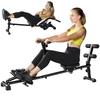 Rowing Machine Rowing Device For Situps 12 Level Adjustable 2 In 1 Cardio Equipment Lcd Display Steel Plastic Black