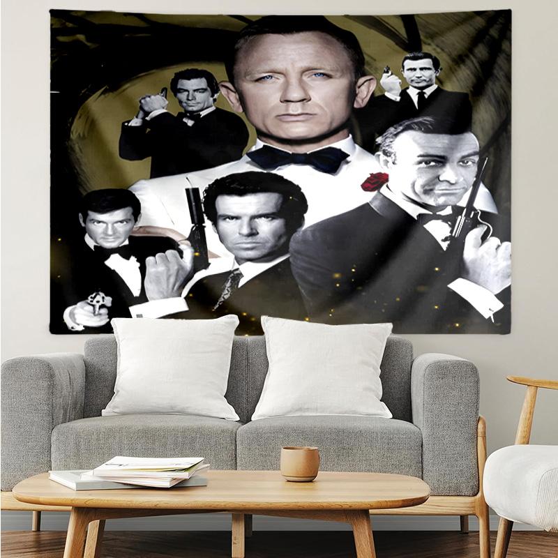 1PC Golden Era Bond 007 Quick-Dry Tapestry, Unique Design Tapestry, Suitable for Bedroom,Livingroom, Playroom,Heartwarming Holiday Gifts