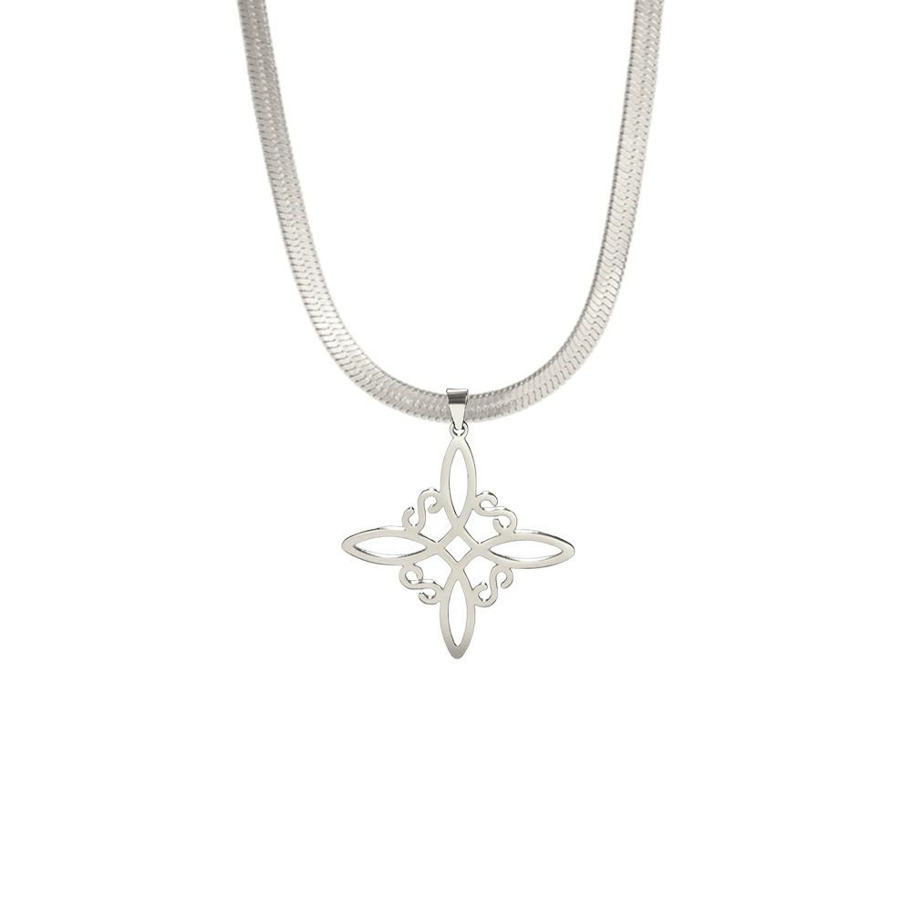 Gold Witch Knot Necklace for Women Stainless Steel Snake Chain Jewelry Christmas Gift Fashion Accessory