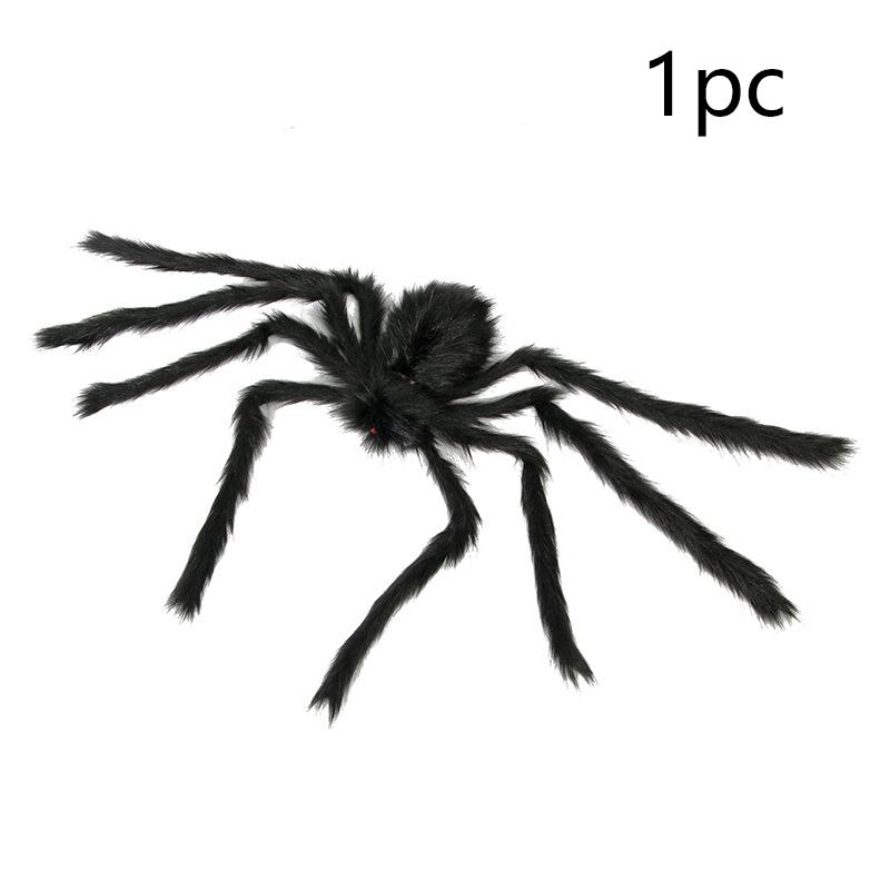 

1/5/10pcs Halloween Black Plush Spider Holiday Party Retractable Horror Big Spider Outdoor Indoor Haunted House Decoration