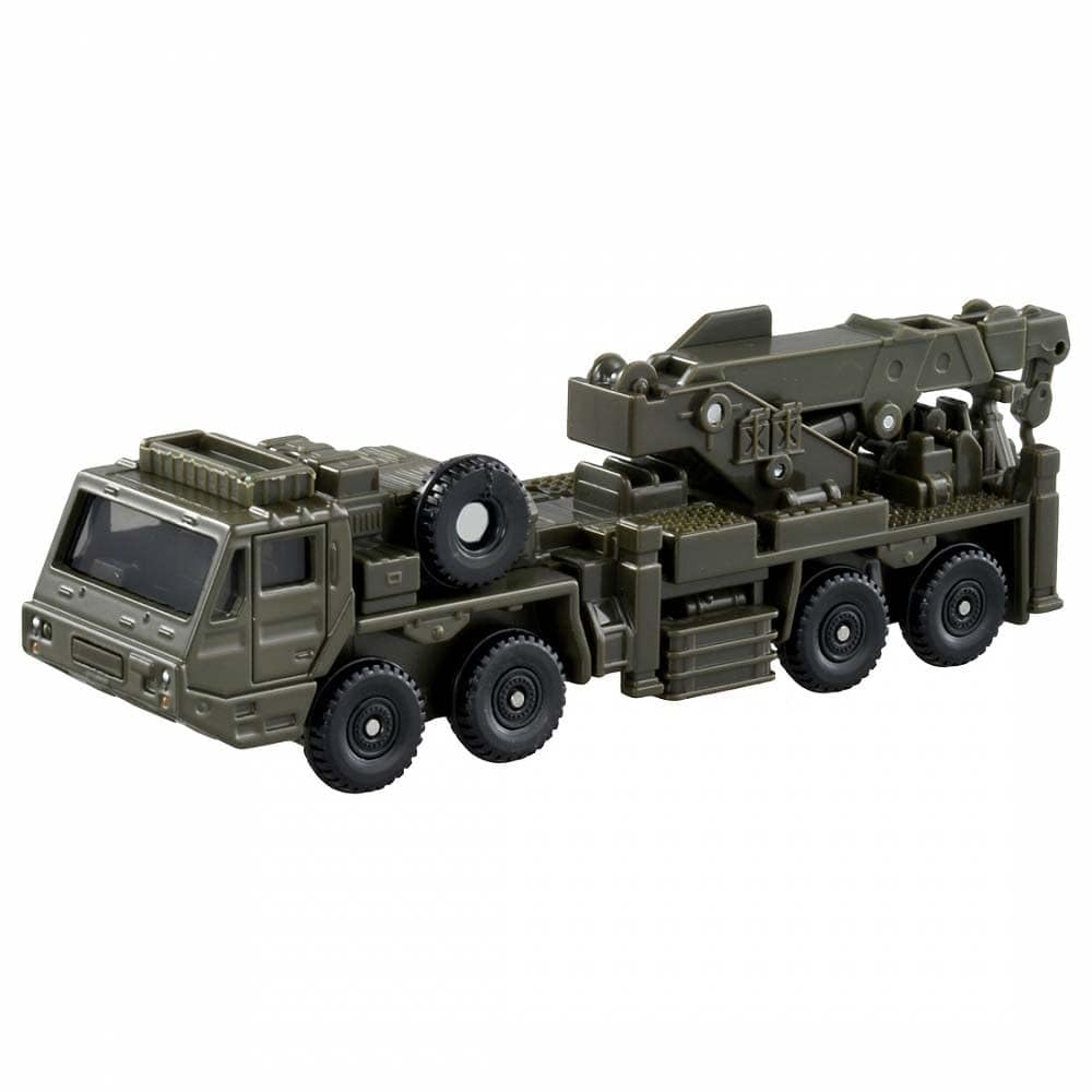 Takara Tomy Tomica Long Type Tomica No. 141 Japan Self-Defense Forces Heavy Wheeled Recovery Vehicle Miniature Car Toy for ages 3 and up Green