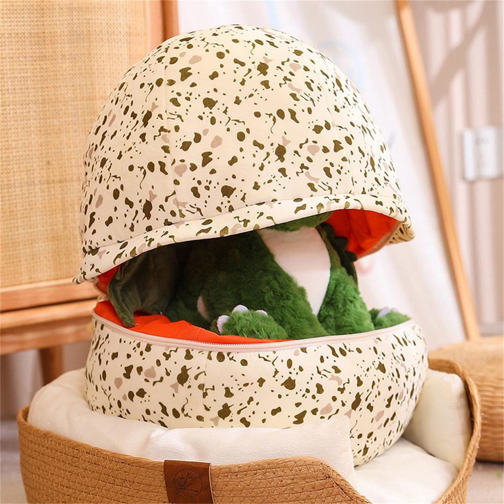 2 In 1 Dinosaur Plush Dinosaur Egg Plush Toys with Wings Green Dinosaur Cuddly Hugging Sleeping Doll Funny Gifts Halloween Plush