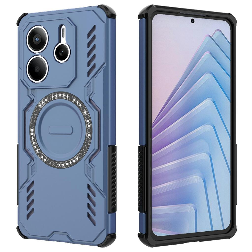 For Xiaomi Redmi Note 14 5G Magnetic Case Butterfly Armor Hollow Heat Dissipation PC + TPU Phone Cover