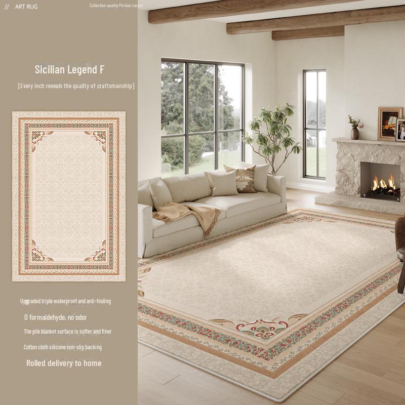 Bohemian Dirt-Resistant Living Room Carpet: Easy-Care, No-Wash 2025 High-End Light Luxury Sofa Blanket & Bedroom Floor Mat