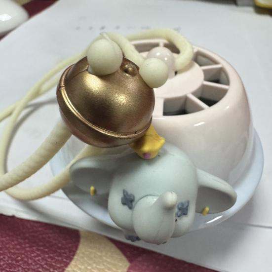 Hanger Fan Adjustable 3-Speed Wind Modes Portable Hanging Neck Small Fan Cartoon Elephant Design Circus Bells Shape Cooling