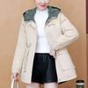 Winter Loose Hooded Thicken Fleece Lined Parkas Warm Casual Trenchcoat Korean Mid-length Coat Windbreaker Snow Jackets Outwear
