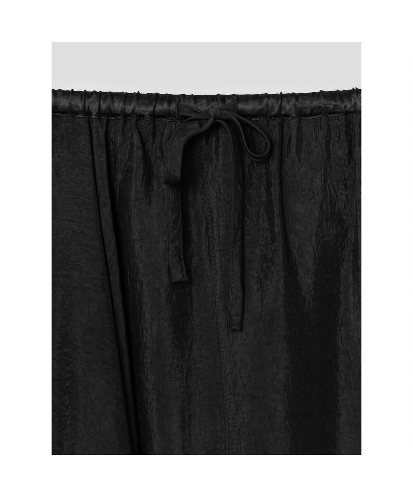 Anggae Unbalanced Satin Skirt Black