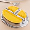 Onlycook [Sun Li Same Style] Children's Suction Plate, 304 Stainless Steel Divided Plate, Baby Food Tray, Tableware - Pink