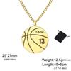 Customized Name Number Basketball Necklace Stainless Steel Personalized Carving Number Name Punk Neck Chain Valentine's Day Gift