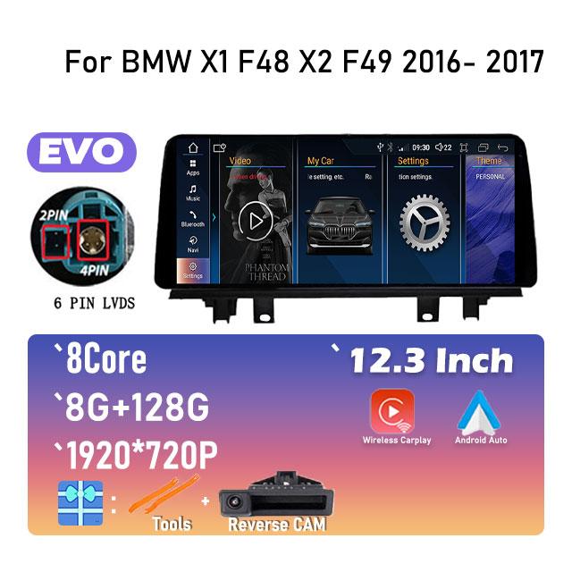 IPS New Android 14 For BMW X1 F48 X2 F49 (2016- 2017)  Car Player GPS Navigation Multimedia Video NBT & 2018 -2020 EVO System