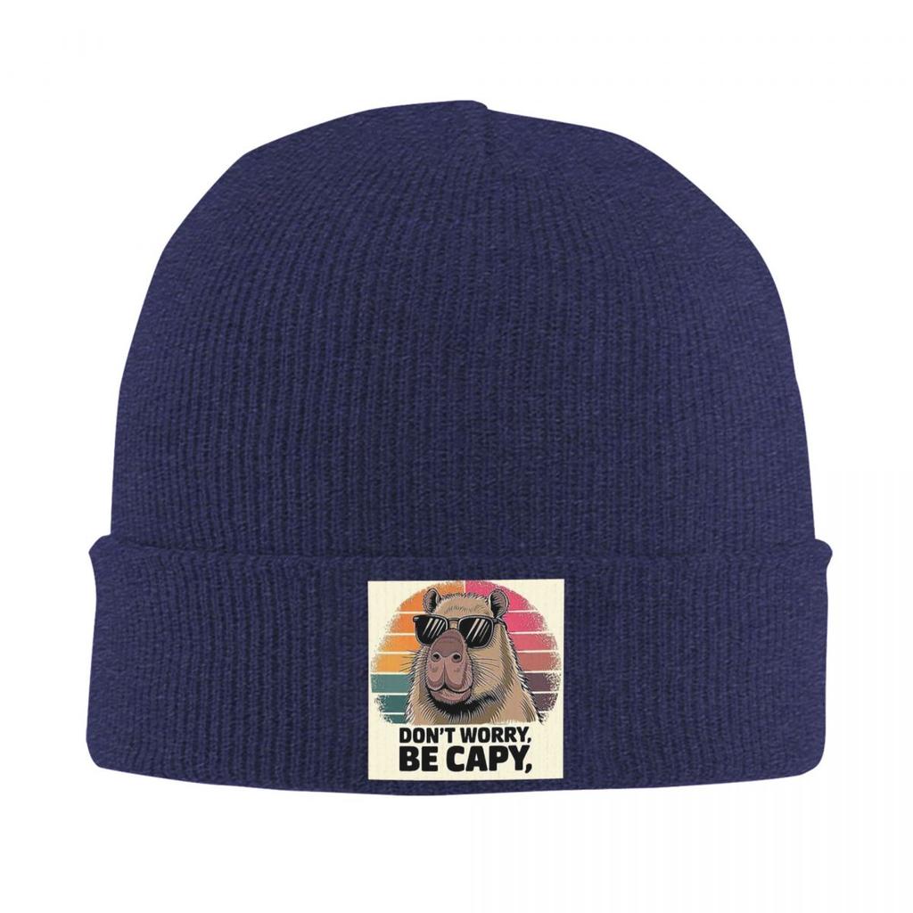 Cute Capybara Be Cappy Warm Knitted Cap Winter Knit Bonnet Hat Skullies Beanies Hip Hop Caps for Unisex