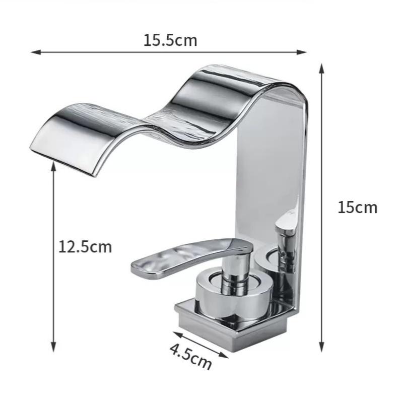 Modern Waterfall Faucet Single Handle 1 Hole Bathroom Sink Faucet Lavatory Vanity Wash Basin Water Faucet Vessel Crane Mixer Tap