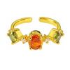 Medieval Vintag Dopamine Color Full Diamond Zir*****Pen Ring Niche Light Luxury High Sense Stacked Ring Woman
