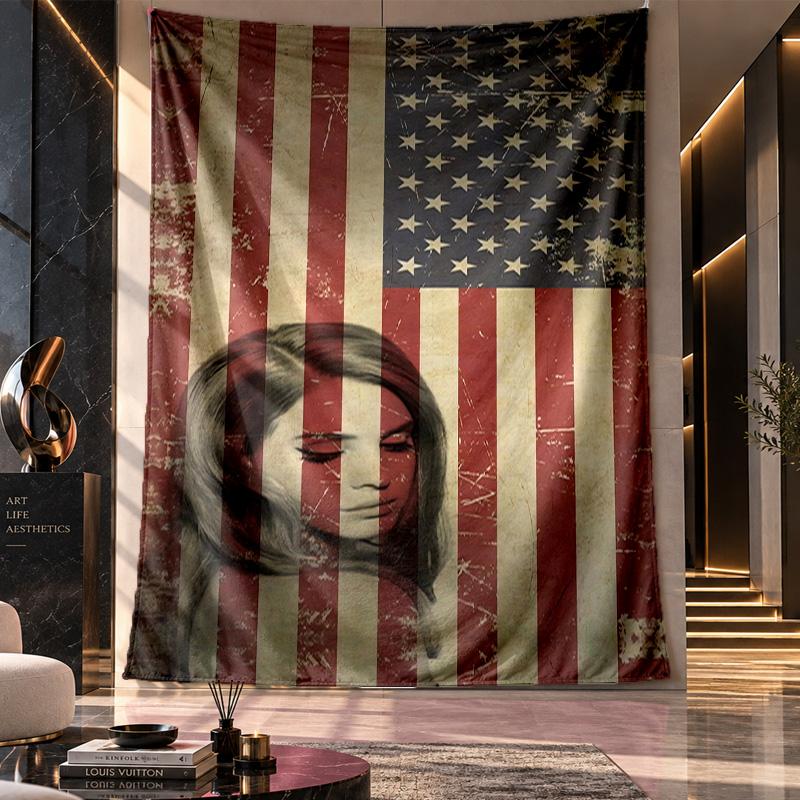 Wall Hanging Tapestry,Lana Del Rey Printed Fabric Backdrop For Dorm Room Party Decoration