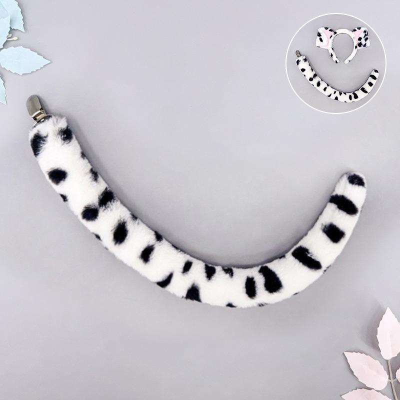 Serre-tête Oreilles de Chien Tachetées Oreilles d'Animal en Peluche Simulation Accessoires de Performance de Spectacle Comique Couvre-chef de Dessin Animé Accessoires pour Cheveux