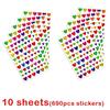 171-1710Pcs Sparkly Holographic Star Heart Round Dot Stickers Glitter Foil Student Reward Behavior Chart Scrapbook Diy Decor De