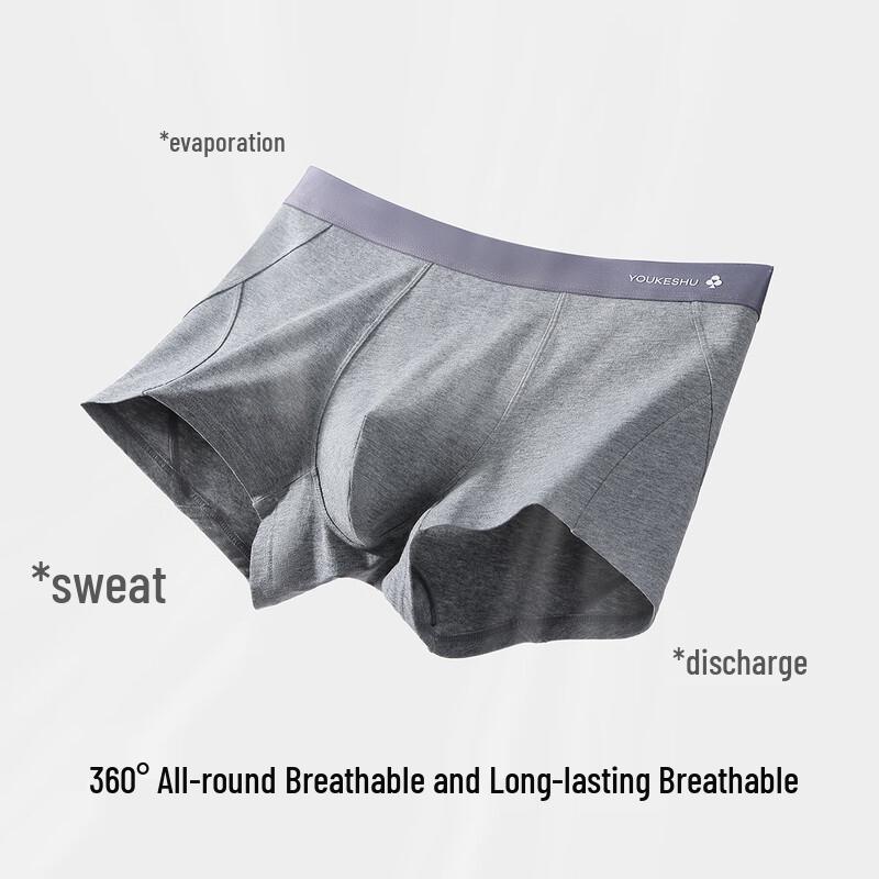 YOUKESHU Men's Modal & Silk Antibacterial Boxer Briefs (3-Pack)