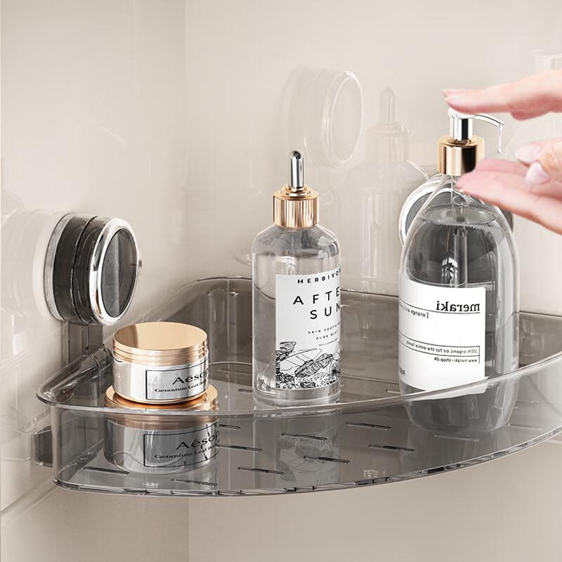 ZISIZ Transparent Corner Suction Cup Shower Caddy (2-Pack)