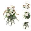 Artificial Floral Swag Flower Teardrop Wreath Decor Sturdy Garland for Wedding Anniversary