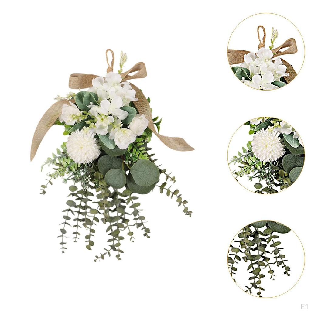 Artificial Floral Swag Flower Teardrop Wreath Decor Sturdy Garland for Wedding Anniversary