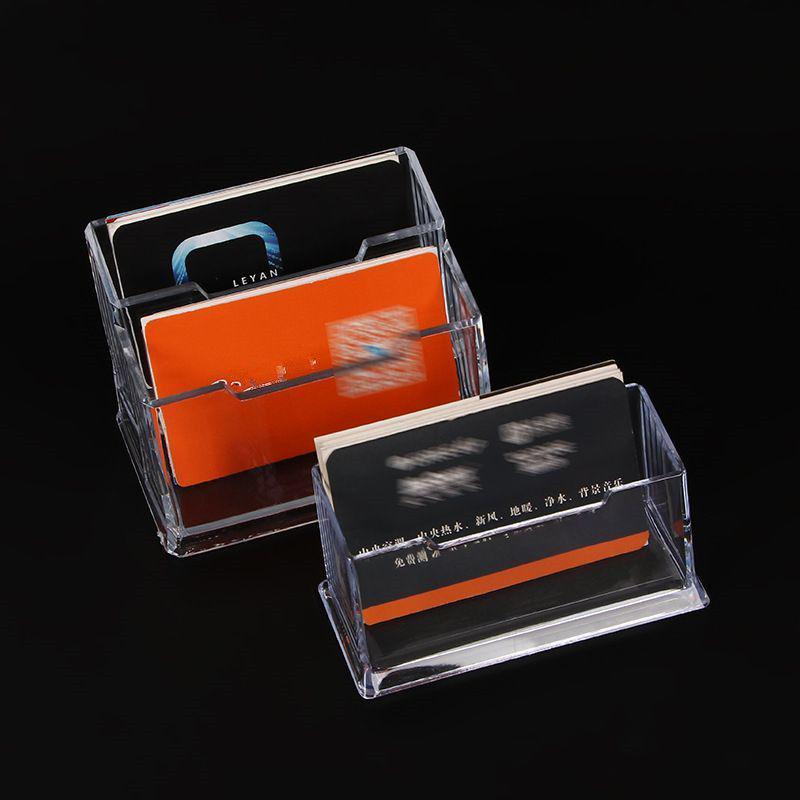 Transparent Acrylic Business Card Holder - Single Compartment Display Box for Office Cards