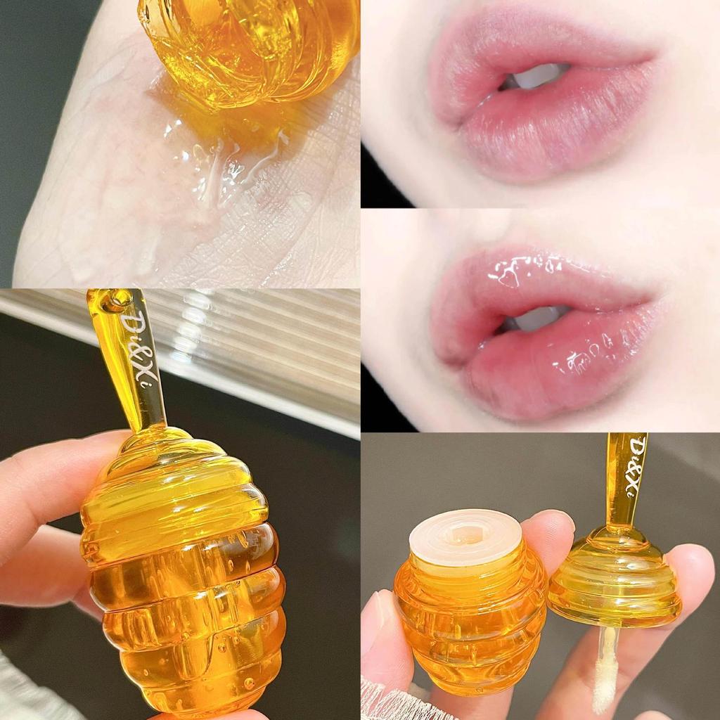 Vasetto di Miele Olio Labbra Balsamo Labbra Frutta Fresca Lunga Durata Idratante Olio Labbra Trasparente Rossetto Liquido Lucidalabbra Trucco Cosmetici