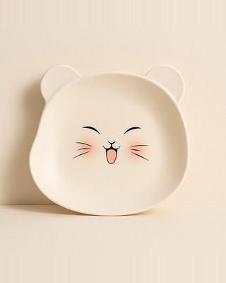 2Pcs Snack Plate Easy To Clean Plastic Cartoon Bear Shape Sauce Dish Plates Dinnerware Kitchen