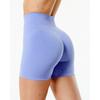 Seamless Side Jacquard Yoga Shorts Women Fitness Workout 3/4 Length High Waist Stretch Gym