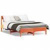 VidaXL Bed Frames and Headboards, Double Bed with Slatted Base, Adult Bed, Bedroom Furniture, Modern, Wax Brown 842653