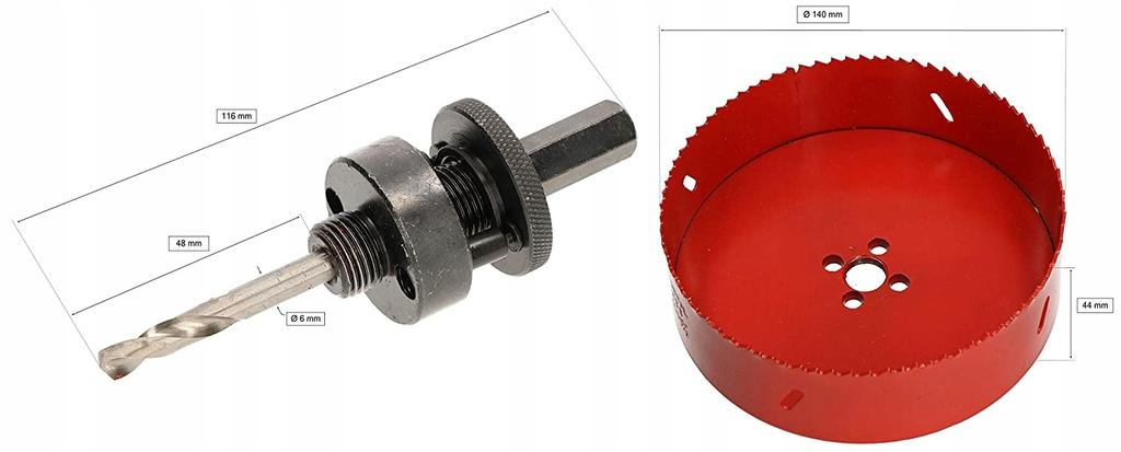 Otwornica Bimet. 140Mm  Dr-Met + Uchwyt 30-168