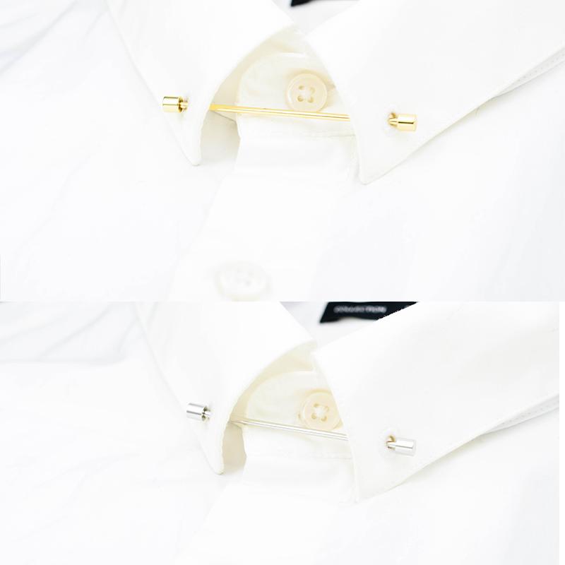 1/2Pcs Simple Cylinder Collar Bar Screw Type Tie Pin Collar Clasp For Men Shirt Business Casual Formal Accessories Gifts