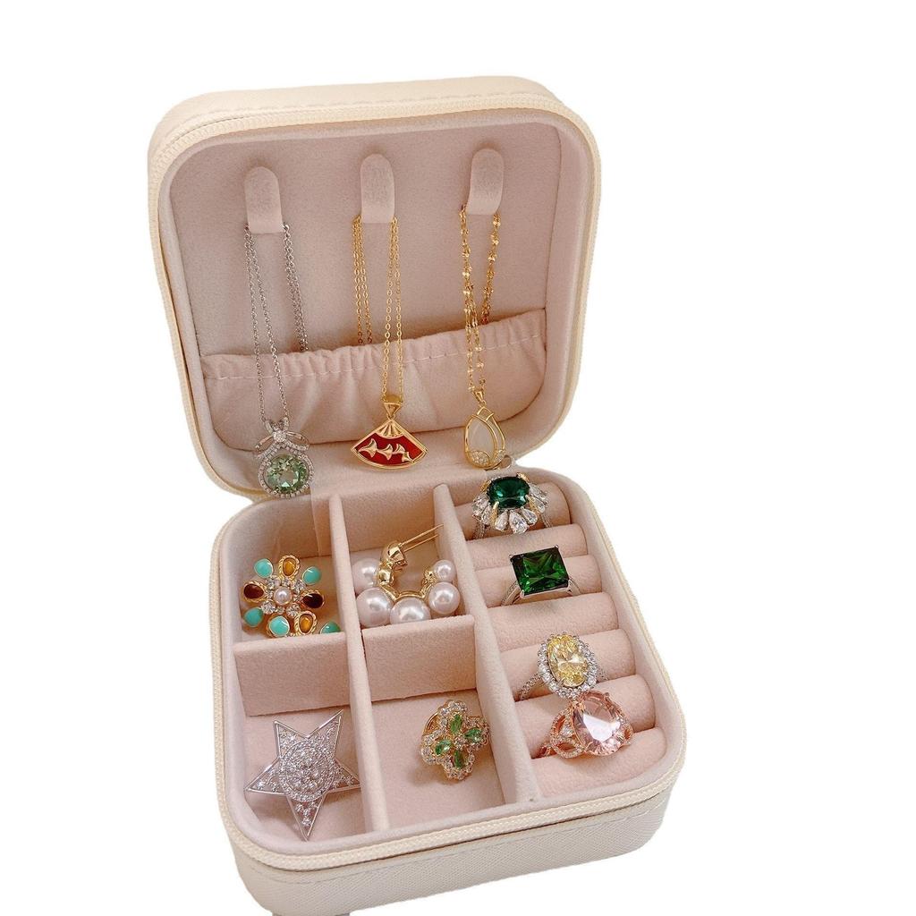 Korean Style Portable Jewelry Box for Stud Earrings & Rings, Anti-Oxidation Travel Organizer