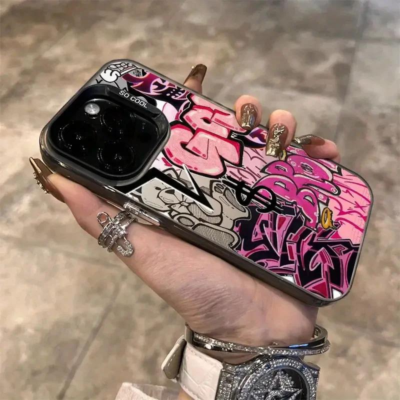 Pink Street Graffiti Hip Hop Pattern Design Protective Cover for iPhone 17 16 15 14 13 12 11 16E Series Pro Max Plus