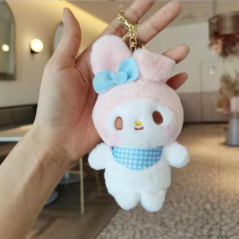 Adorable Sanrio Plush Keychain With Cute My Melody And Cinnamoroll 10cm Soft Toy