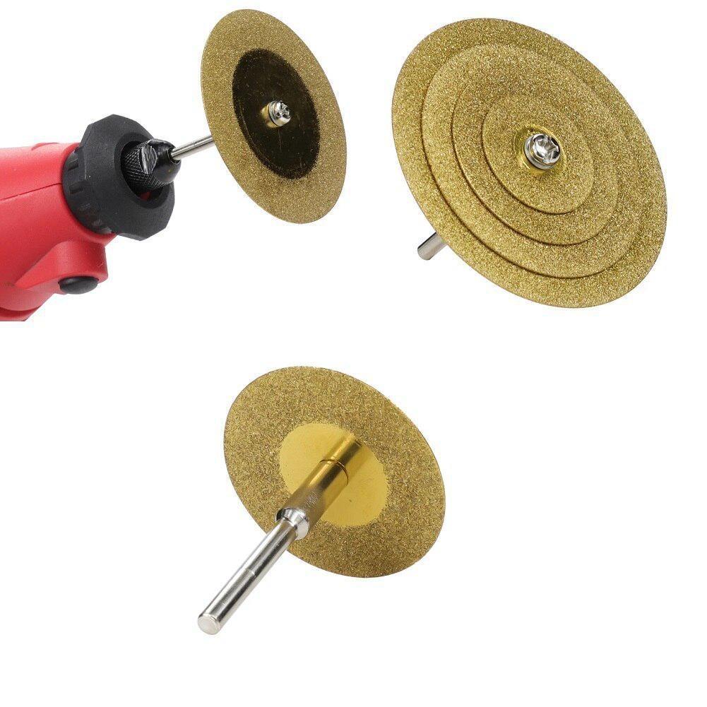 5pcs/set 20/30/40/50mm  Diamond Cutting Disc For Rotary Tools TiN Coated Circular Saw Blade For Cutting Gemstone Glass Ceramic