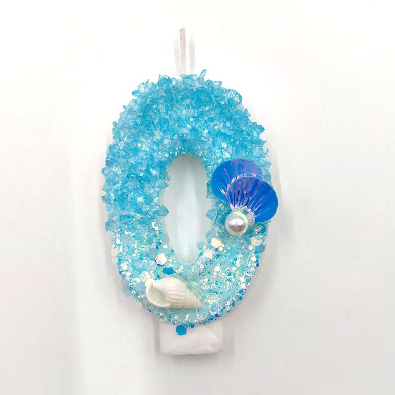 

Цифровая свеча «Голубая ракушка» Креативный дизайн Маленькая и изысканная Свеча для атмосферы вечеринки на день рождения Number 0