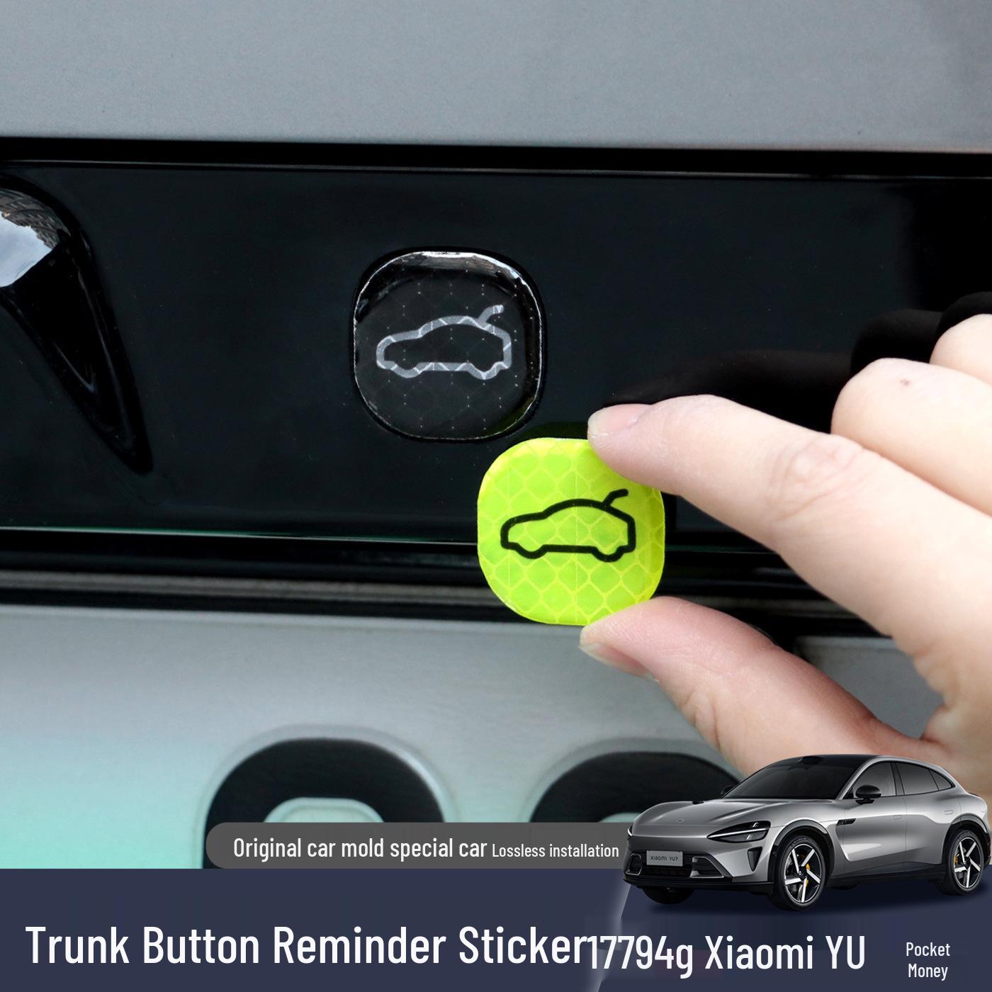 

Xiaomi YU7/SU7 Trunk Button Reflective Warning Sticker Reflective Green Button Sticker
