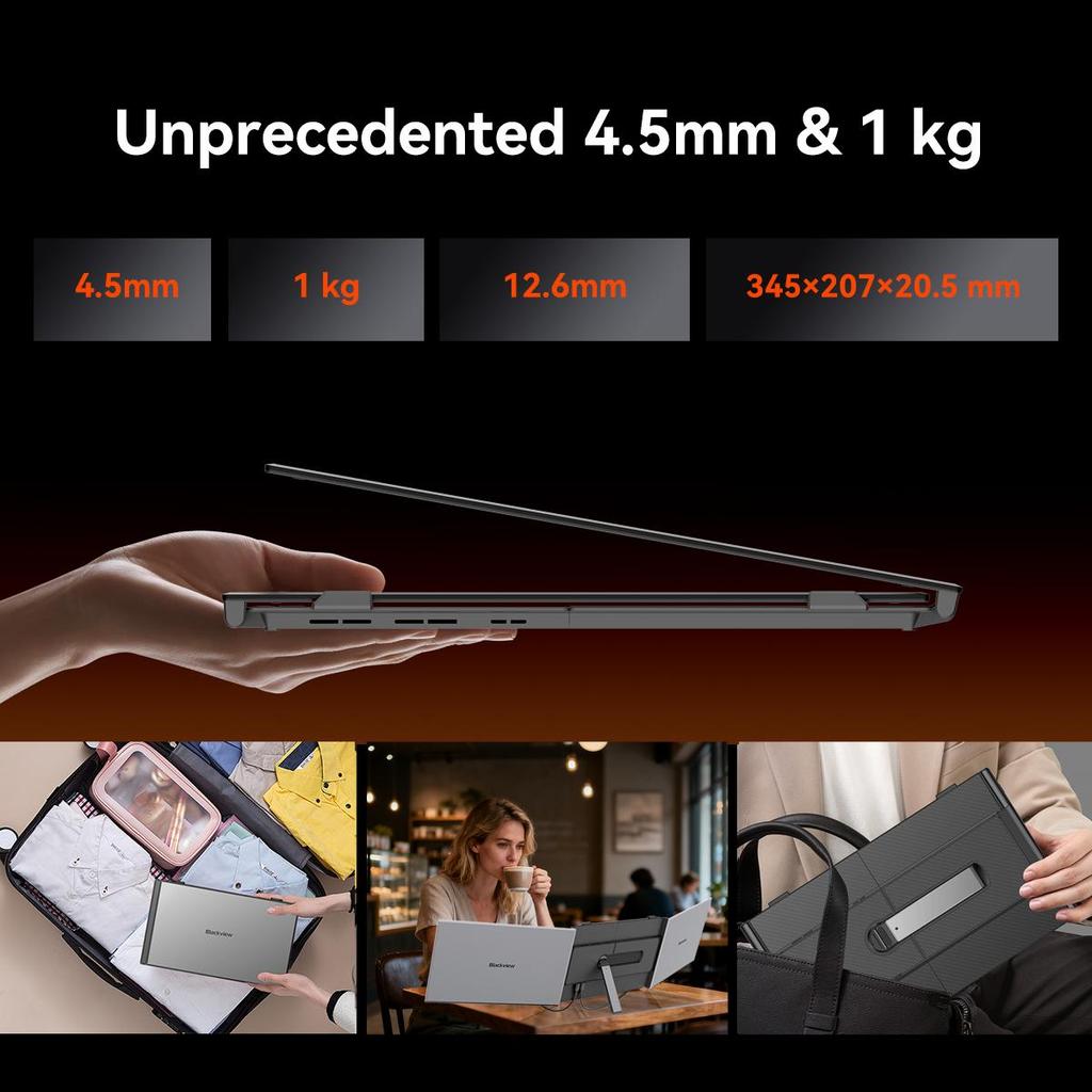 Blackview DCM6 14palcový monitor s duální obrazovkou, prodlužovač obrazovky notebooku, USB-C FHD 1080P přenosný monitor, IPS 60Hz externí monitor