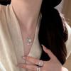 Light Luxury Zircon Fringed Ruyi Lock Pendant Necklace Female Personality Simple And Versatile Temperament Fashion Neck Chain Collarbone Chain